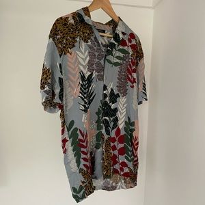 Zara relaxed fit printed button up